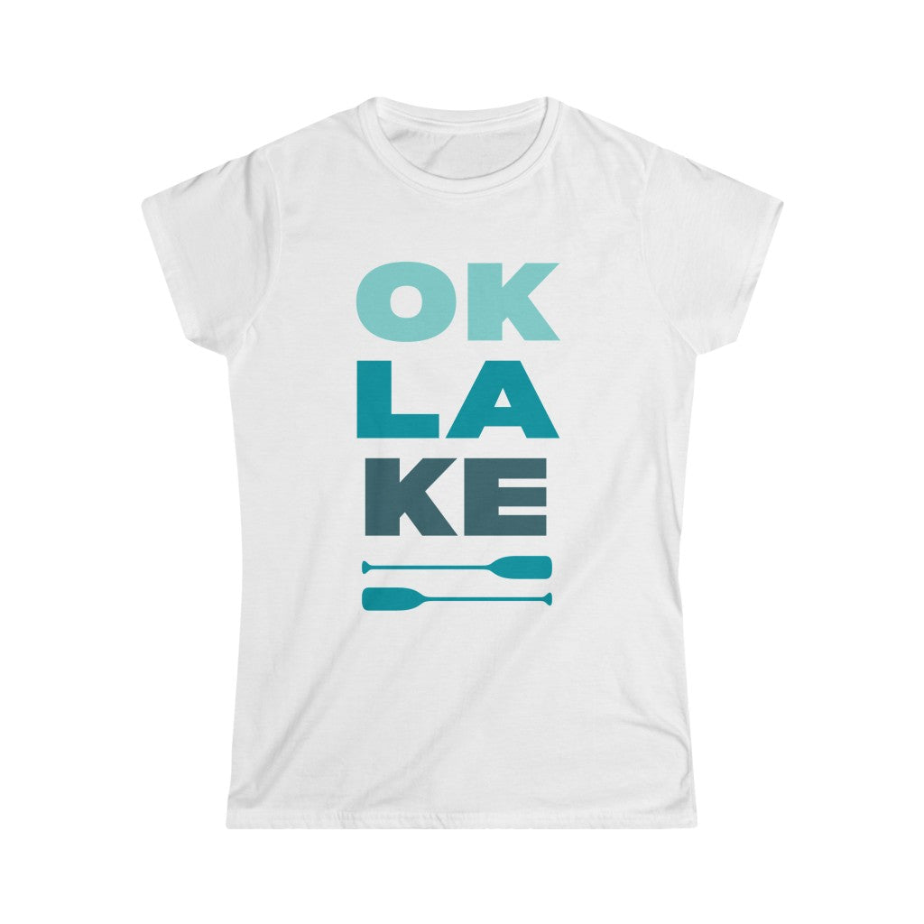 OK LAKE Women's Softstyle Tshirt multicolour logo