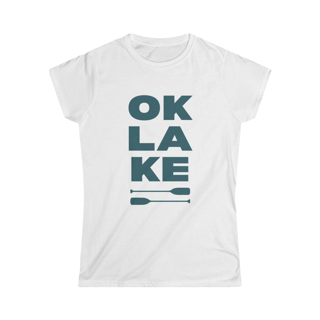 OK LAKE - Women's Softstyle Tee Blue Logo