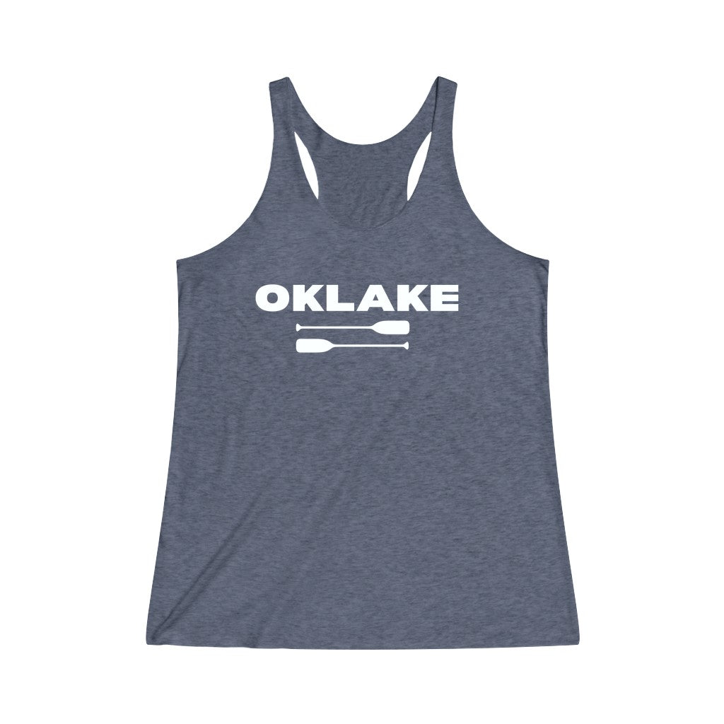 OK LAKE - Women's Tri-Blend Racerback Tank